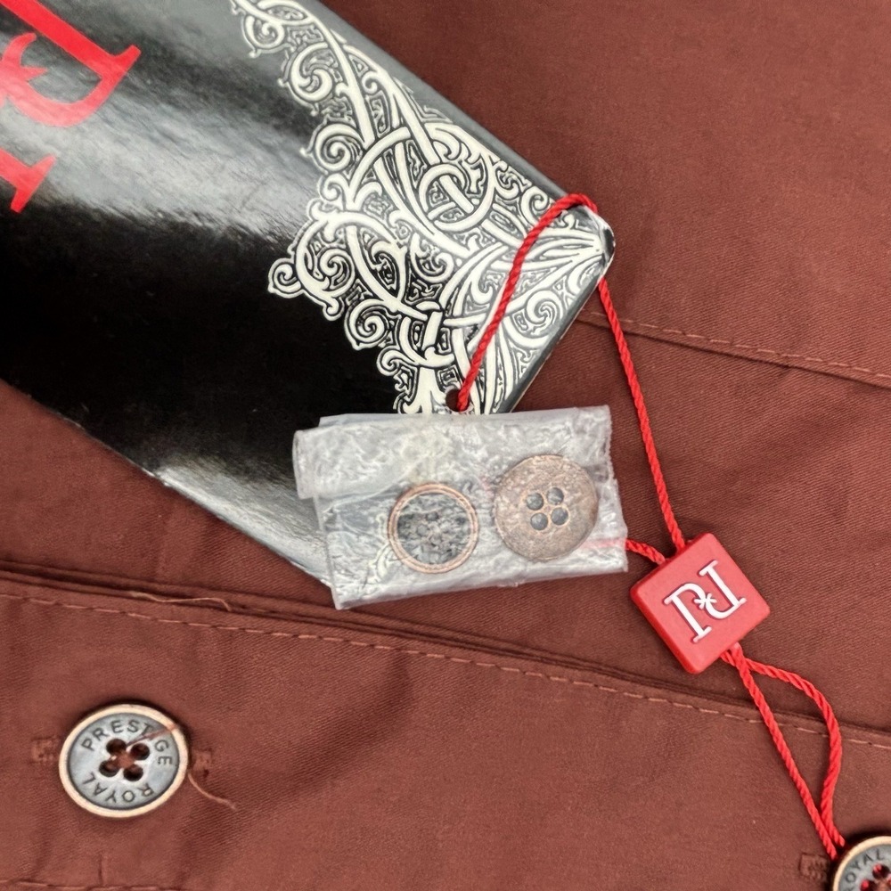 Royal Prestige Mens XL Shirt NWT Brown Cotton Military Streetwear Biker Buckle - Picture 6 of 16
